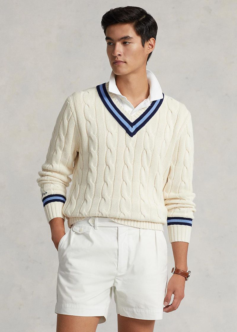ポロ ラルフ ローレン セーター メンズ 白 The Iconic Cricket ジャンパー YSFZP6381